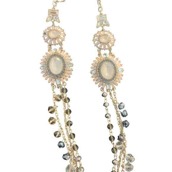 Ann Taylor Silver Rhinestone & Beaded Necklace NWT - Picture 1 of 7